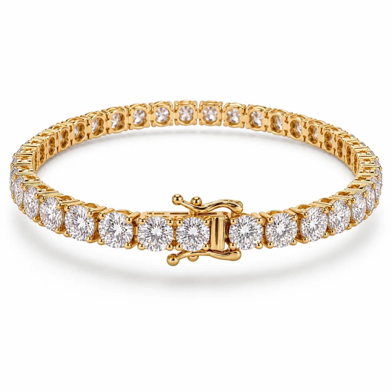 14K Yellow Gold Tennis Bracelet with Lab-Grown Diamonds - 2